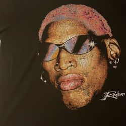 Pink Dennis Rodman Basketball Graphic Tee