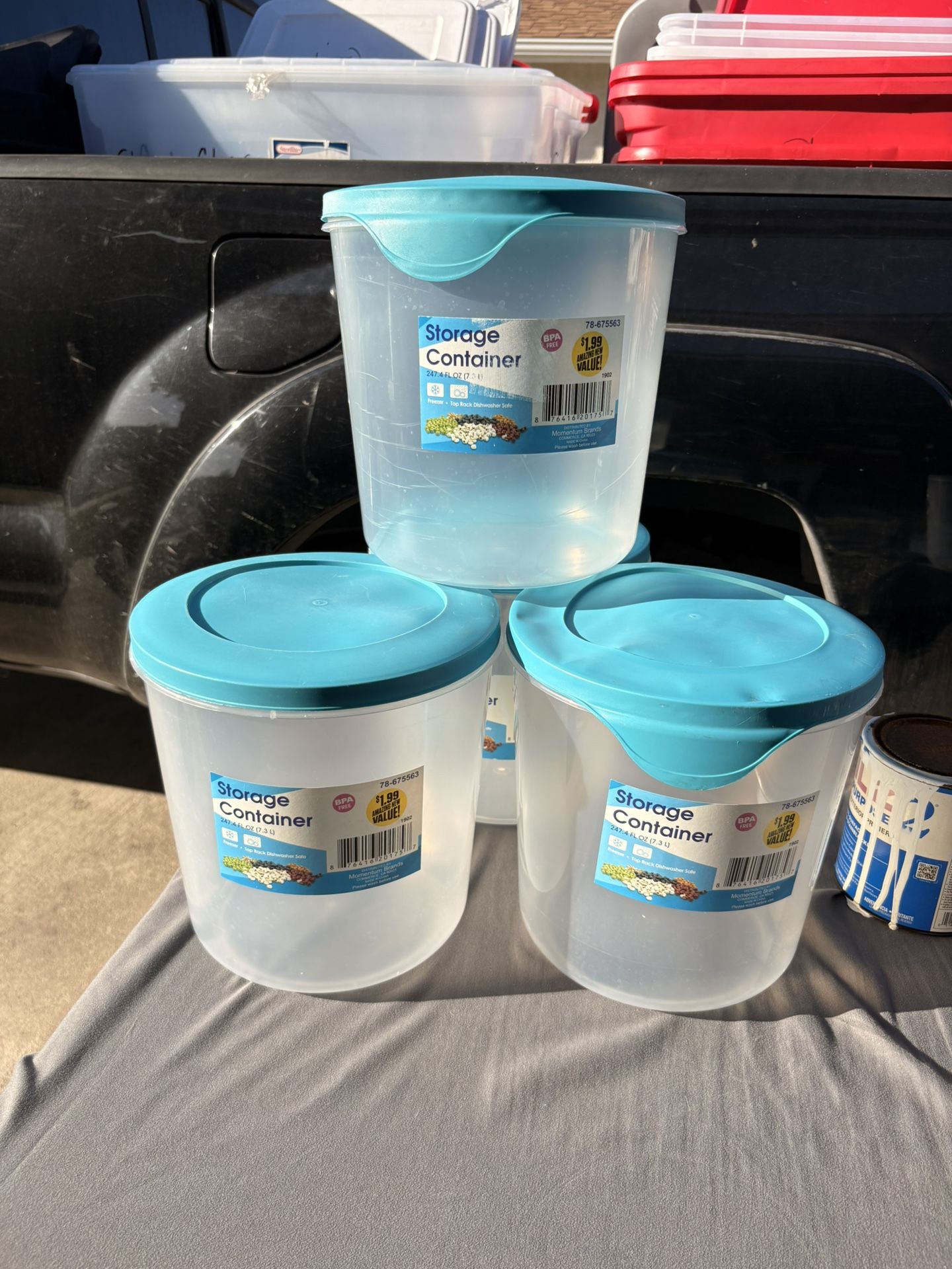 Set Of (4) 7 Liter Storage Containers