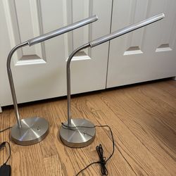 Pair Of Adjustable Desk Of End Table LED Lamps