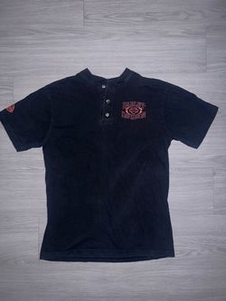 Vintage Harley Davidson Mens L 1/4 Button Down Black