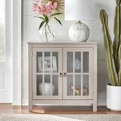Glass Door Cabinet - Taupe (New In A Box )