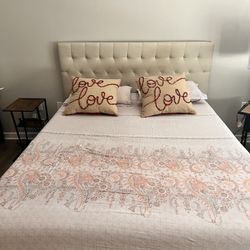 * Queen Bed Frame w/ Headboard & 2 Drawers (in-built) + Novilla Mattress: $200 - Available from Mid September