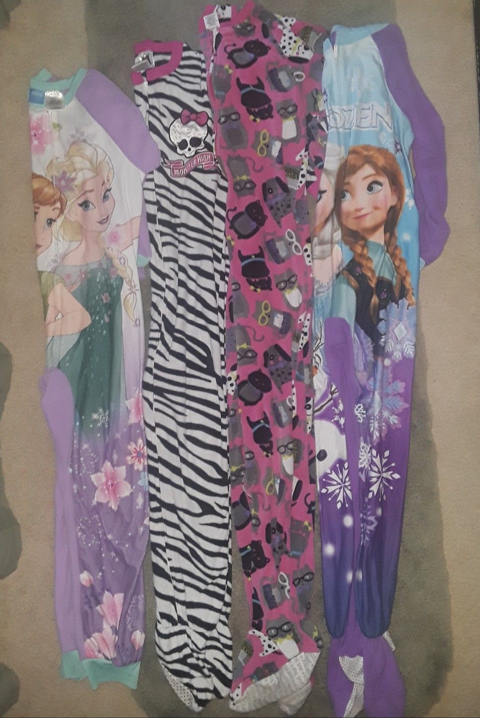 Girls onesies size 7/8 footed pajamas