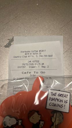 Starbucks Great Pumpkin Enamel Pin