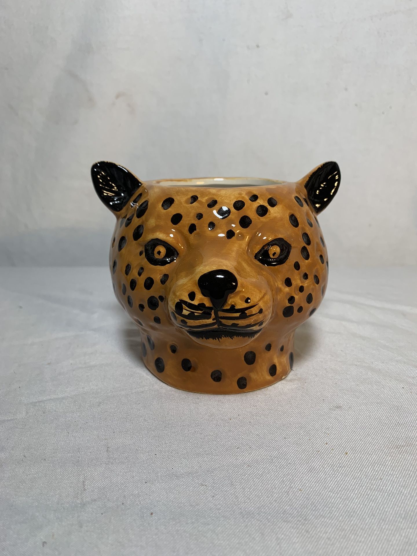 Ceramic Cheetah Candle Holder