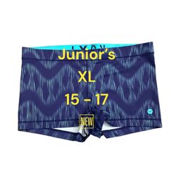 Junior’s ROXY XL 15 - 17 Swim Boy Shorts Boxers Swimwear Boardshort Flex Waist Navy Teal