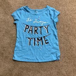 Okie Dokie Teal It’s Always Party Time Girls Shirt Size XL 6X