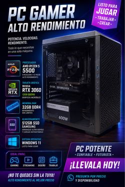 Gaming PC | Ryzen 5 5500 | RTX 3060 12GB | 32GB RAM | 512GB SSD