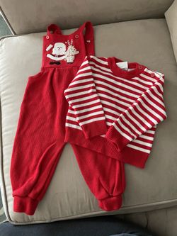 Croissant Baby Girl Christmas Outfit 6/9 months
