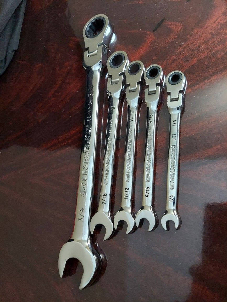Gearwrench flexhead wrench 90t 5pc Sae