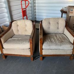 Antique Art deco Aviator  armchairs