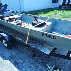 Titled Jon Boat Mud Motor And Trailer 