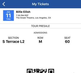 Billie Eilish ticket
