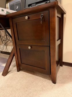 2-Drawer Wood Locking File Cabinet