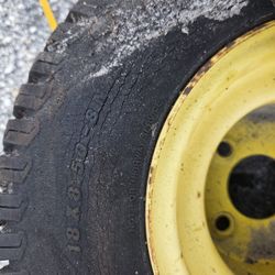 ((READ AD))((set of TWO))((TWO 18X8.5X8 4LUG REAR Zeroturn Wheels)) Zeroturn Mower 