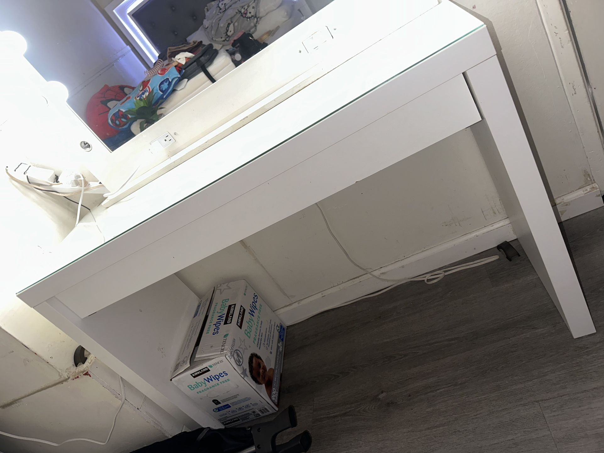 Glass Makeup Dresser