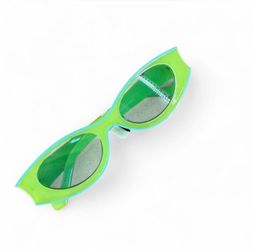 Urban outfitters Neon Lime Green Oval Sunglasses Retro 90s/Y2K Aesthetic NEW