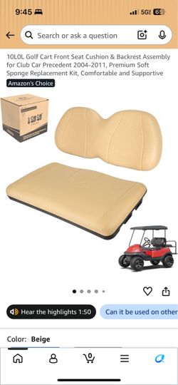 Golf Cart Front Seat Cushion 2004-2011