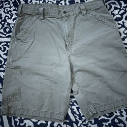 Dark Sage Green Carpenter Jorts