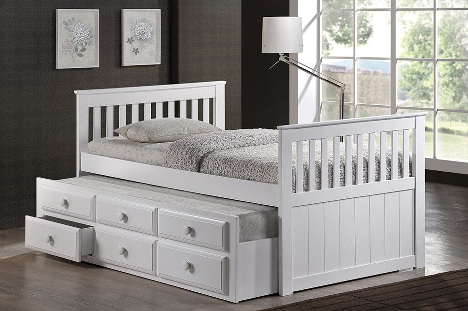 Cama Twin De Madera Con Cajones Colchones Incluidos