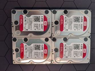 4x WD Red 4TB NAS Hard Disk Drive - 5400 RPM Class SATA 6 GB/S 64MB Cache 3.5 Inch