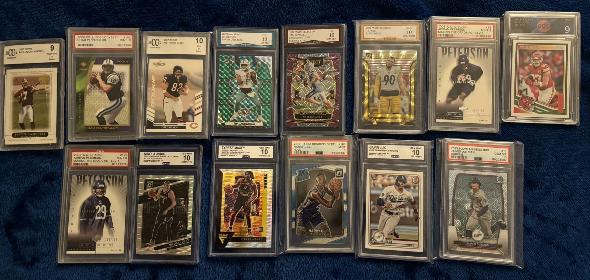 14 Graded Sports Card Lot football basketball baseball psa ccg Beckett nfl nba mlb