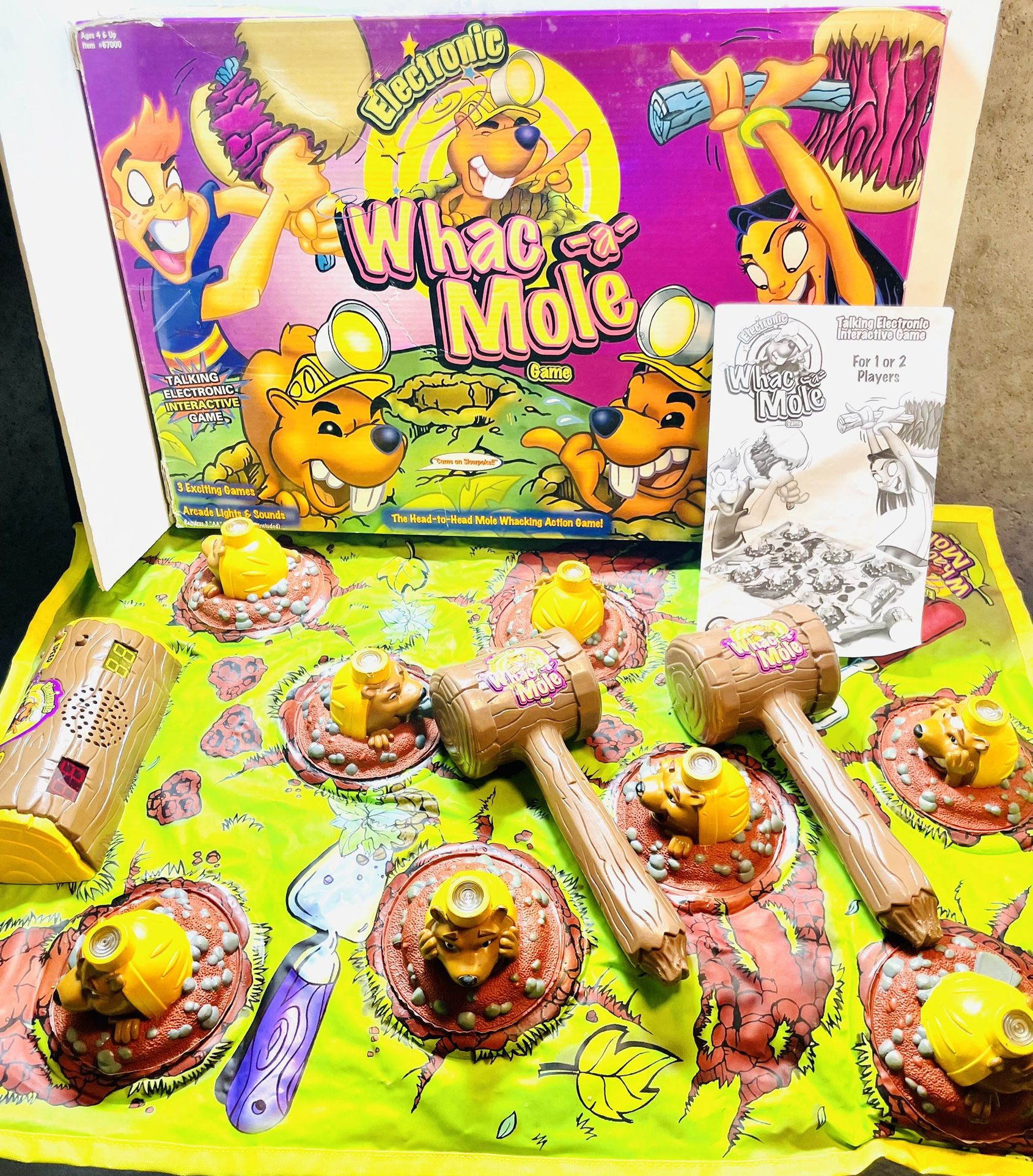 Vintage 1999 ToyBiz Whac-A-Mole Electronic Board Game