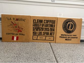 coffee bag wall canvases