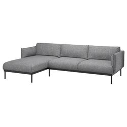 Ikea ÄPPLARYD Sofa with chaise, Lejde gray/black