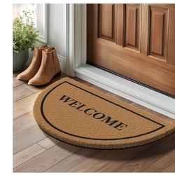Barnyard Designs Natural Coco Coir Doormat Welcome Mat for Front Door & Outdoor Entrance, Large Door Mat for Indoor Entrance or Porch Entry