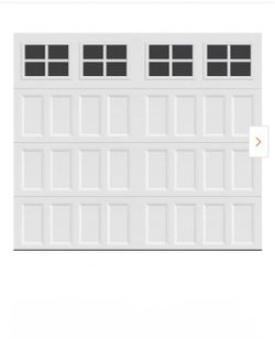 8'x7' Brand New Insulated Garage Door w/ Top Windows - Complete Kit w/ Tracks & Extension Springs (2 Available)