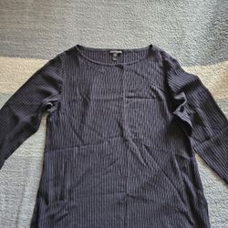Eileen Fisher Long-Sleeve blouse  Neck Top Black Size Small  Silk 100%