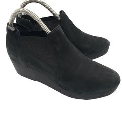 MEPHISTO Womens Charcoal Black Suede Air Jet Cushionened Wedge Shoes Size US 9 M