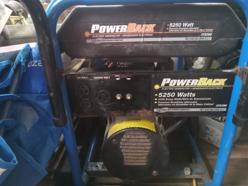 Powerback Generator 5250 Watts Used