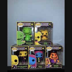 Funko pop nightmare before Christmas black light set