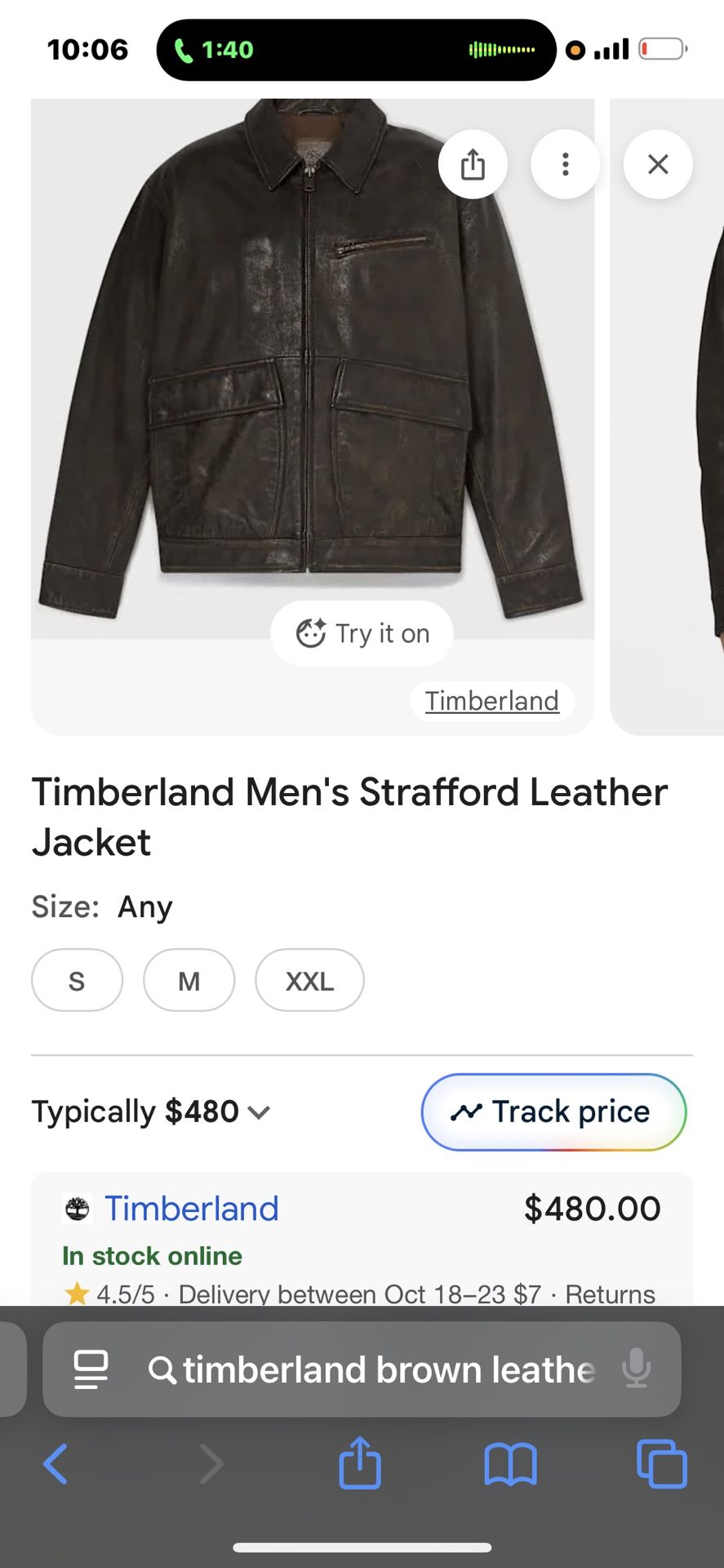Timberland Brand Gentleman’s Coat Xl