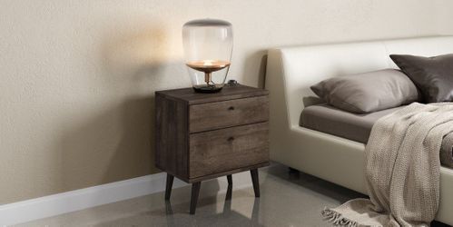 *BRAND NEW* Indoor Bedside Table With 2 drawers, Antique Brown