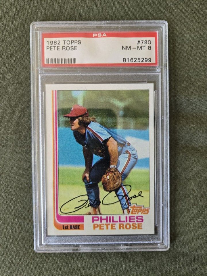 PETE ROSE 1982 Topps #780 PSA Graded Card NM-MT 8 MLB Philadelphia Phillies