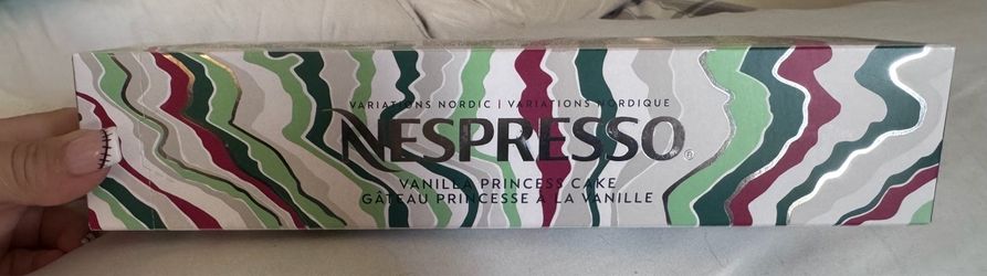 Brand new, unopened sleeve of Nespresso Variations Nordic Vanilla Princess Cake.