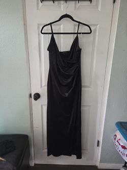 Black Satin Slip Maxi Dress