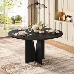 39.4-inch Black Round Dining Table
