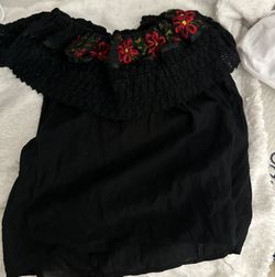 Mexican Floral Embroidered Shirt Fiesta 