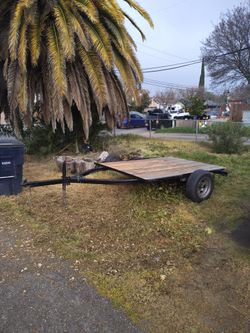 6x8 Flat Trailer As Is Has New Boards