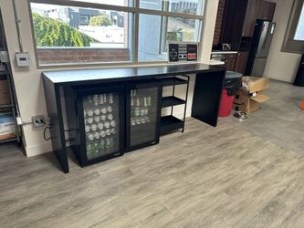 White Oak Black Console Table 