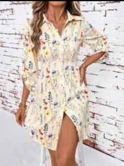 Floral shirt dress