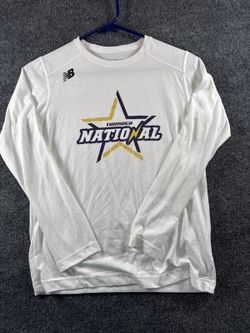 New Balance Boys YL 146 White Thunder National Long Sleeve Graphic Shirt