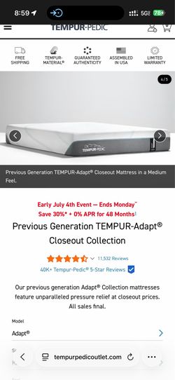 Previous Generation TEMPUR-Adapt® Closeout Collection
