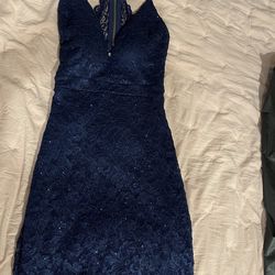 Macy’s brand new blue sparkle dress size M/L