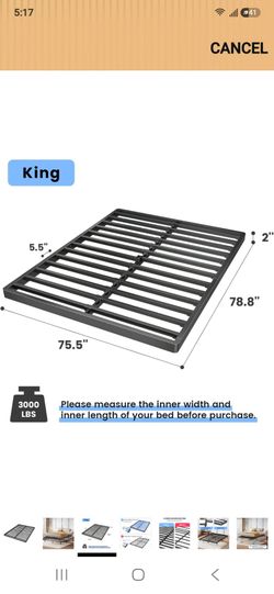 New! 2" king foundation bunkie board box spring