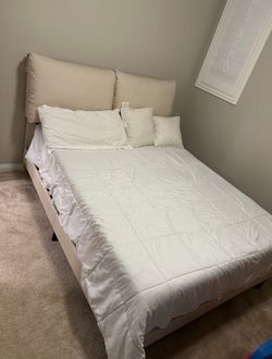 Queen size bed, headboard, frame